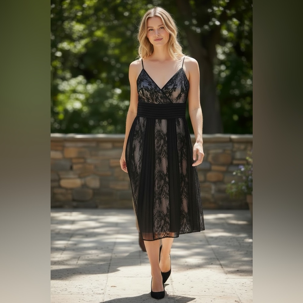 LOFT Black Lace Chemise Size 2P✨EUC✨